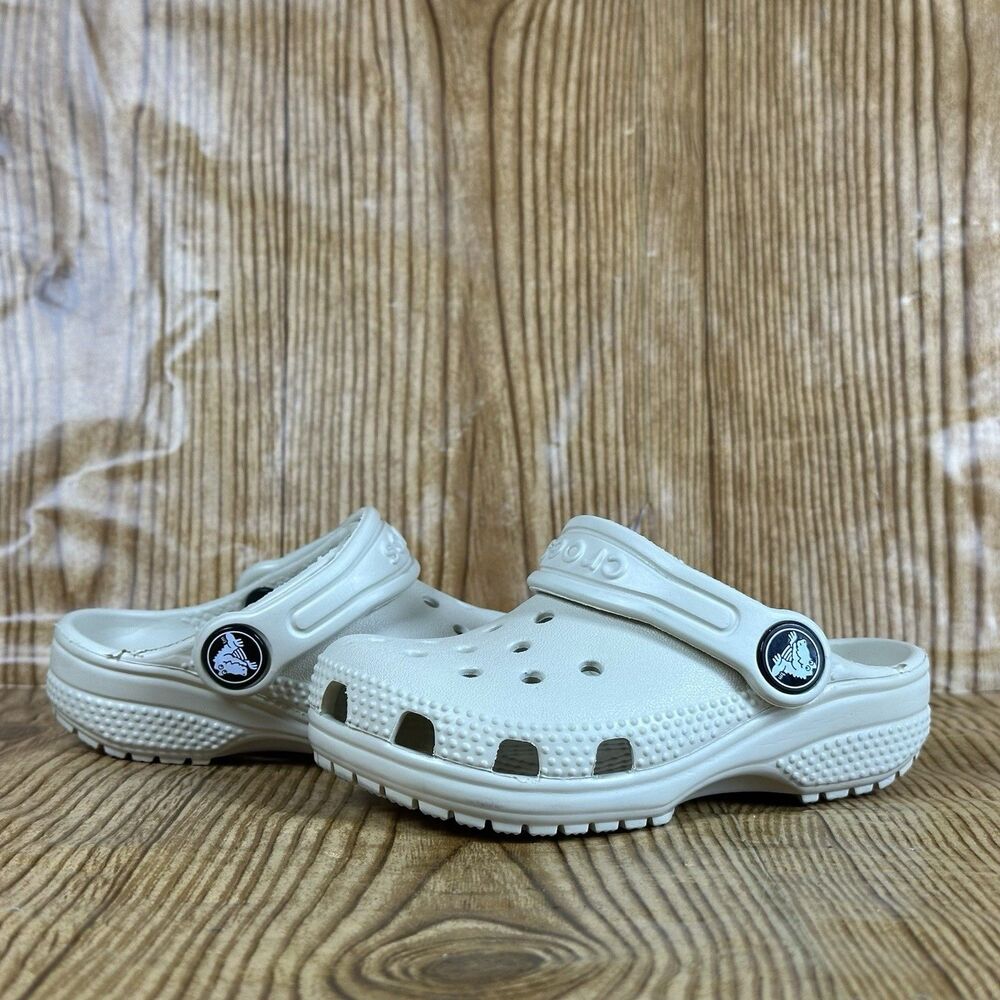 Crocs Classic Clog Kids Size C6 Beige Slip On Shoes Lightweight